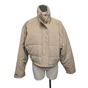 THE FIFTH LABEL Remake‎ Puffer Tan Cropped Bomber Jacket Size XS / US 2
